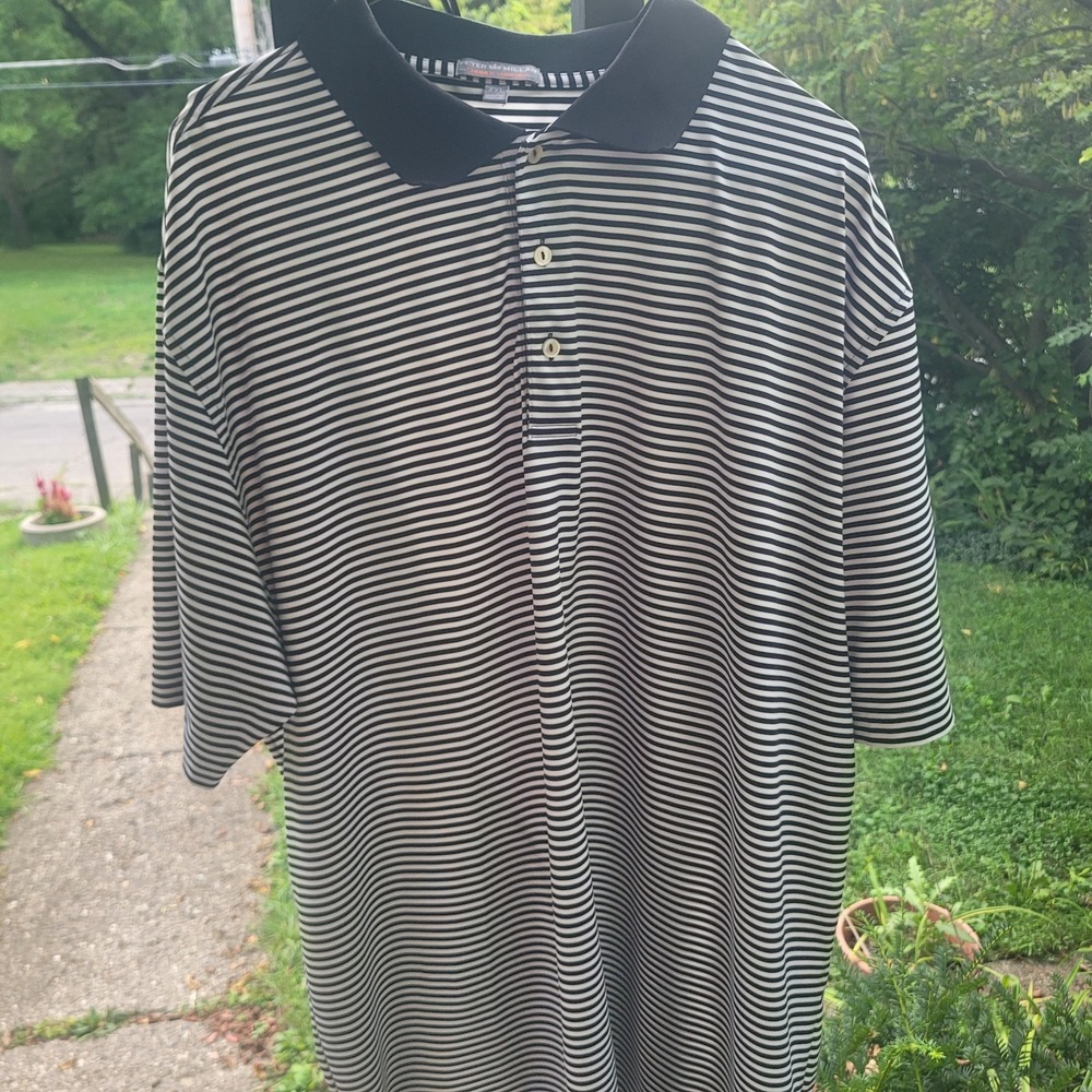 Peter Millar Summer Comfort Striped Polo Shirt Size 2XL